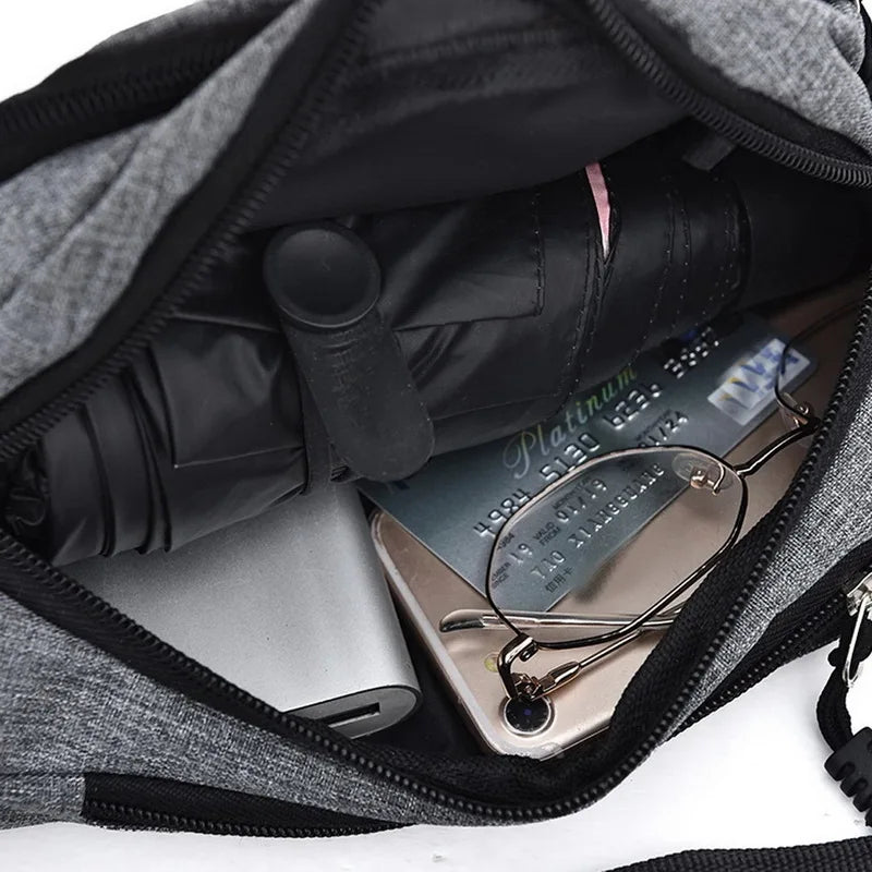 Canvas Waist Bag Fanny Pack Large Phone Belt Bag Purse