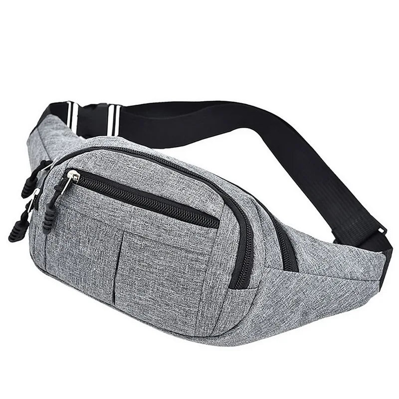 Unisex Canvas Waist Bag Casual Fanny Pack Large Phone Belt Pouch