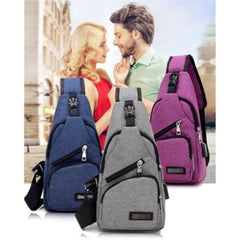 Men's Canvas Sling Pack Chest Crossbody Bag