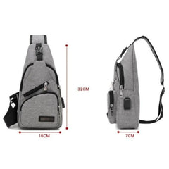 Men's Canvas Sling Pack Chest Shoulder Crossbody Bag Biker Satchel