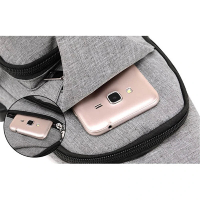 Men's Canvas Sling Pack Chest Crossbody Bag