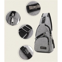 Men's Canvas Sling Pack Chest Crossbody Bag