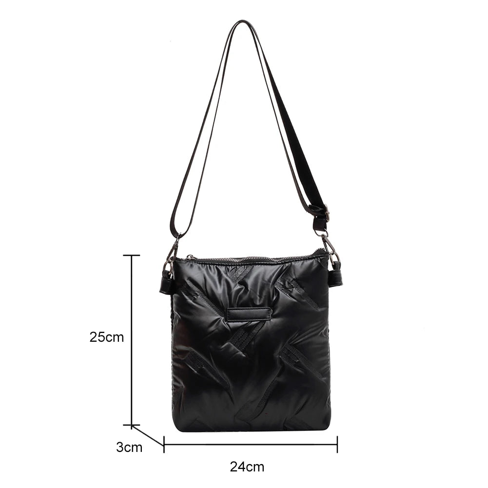 Quilted Cotton Messenger Bag Padded Women Handbags