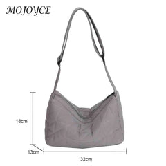 Quilted Messenger Bag Large Capacity Crossbody for Autumn And Winter