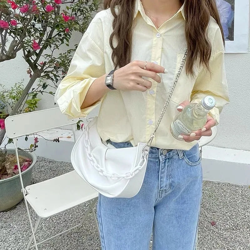 Summer Style Messenger Handbag Soft Fold Dumpling Bag