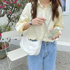 Summer Style Messenger Handbag Soft Fold Dumpling Bag