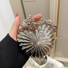 Metal Lipstick Bag for Women Shell Shoulder Crossbody Bag