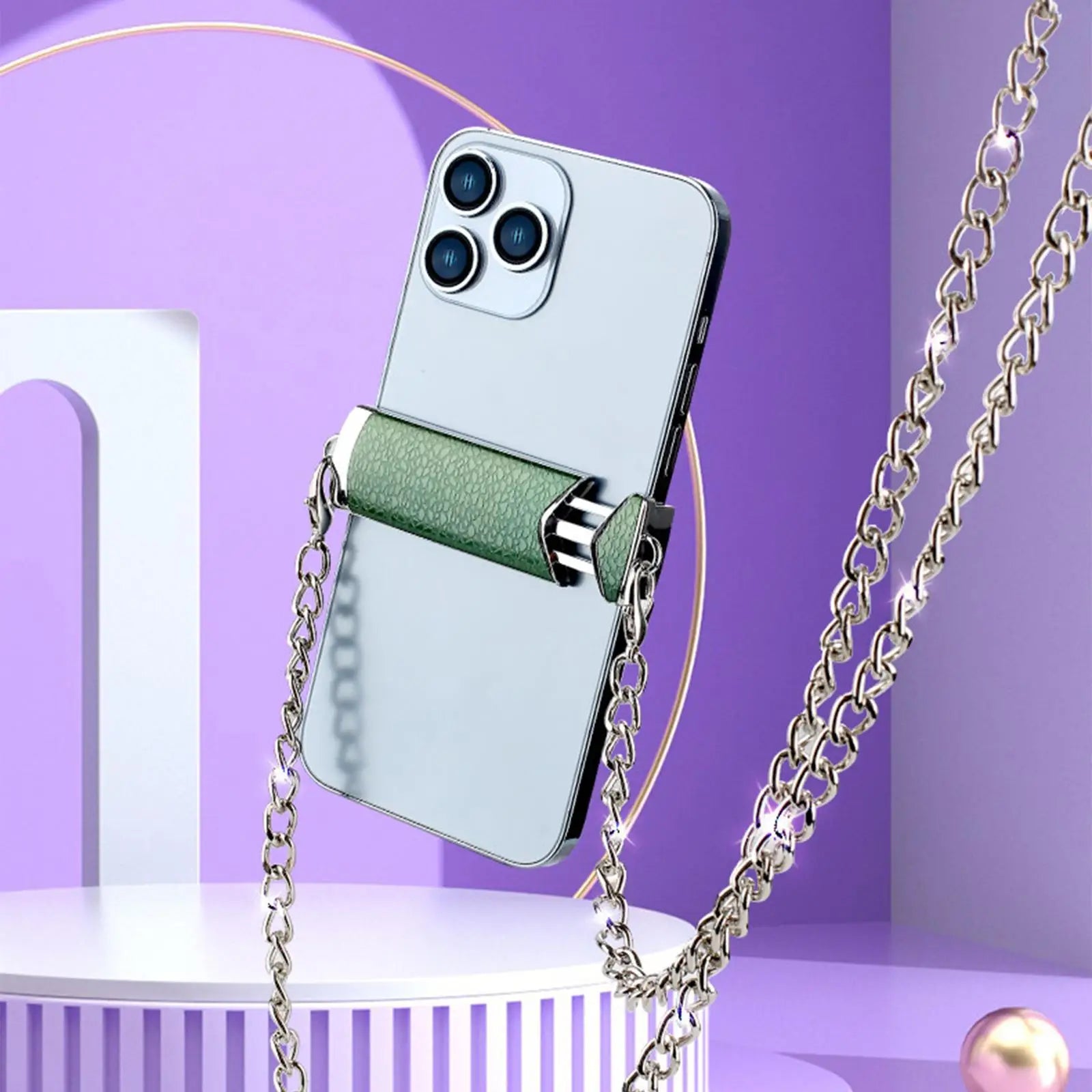 Metal Mobile Phone Crossbody Chain Back Clip Detachable Lanyard Neck Strap
