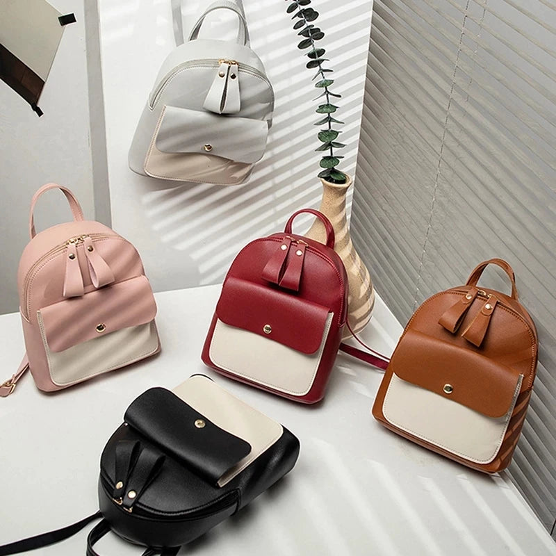Mini Backpack Women PU Leather Shoulder Bag For Teenage Girls Children