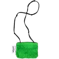 Green Lambswool Crossbody Bag for Women