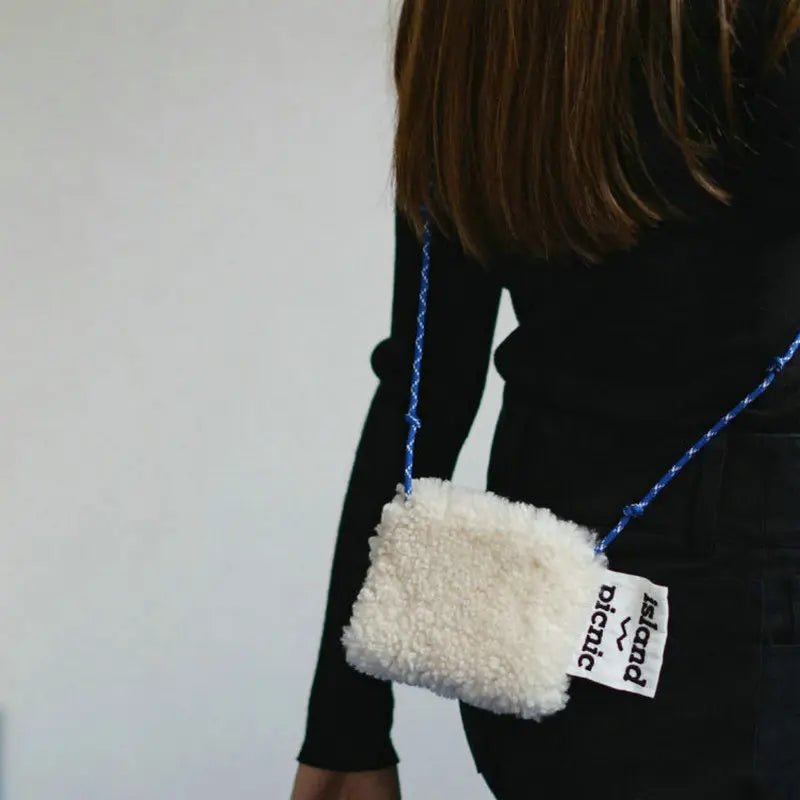 Green Lambswool Crossbody Bag for Women