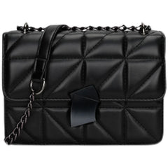 Mini Chain Crossbody Bag PU Solid Purses Hasp Messenger Bag
