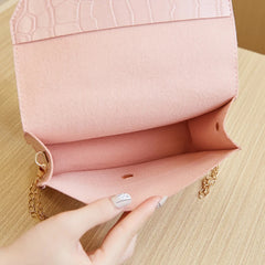 Mini Shoulder Bag Chain Crossbody Bag PU Solid Purses Messenger