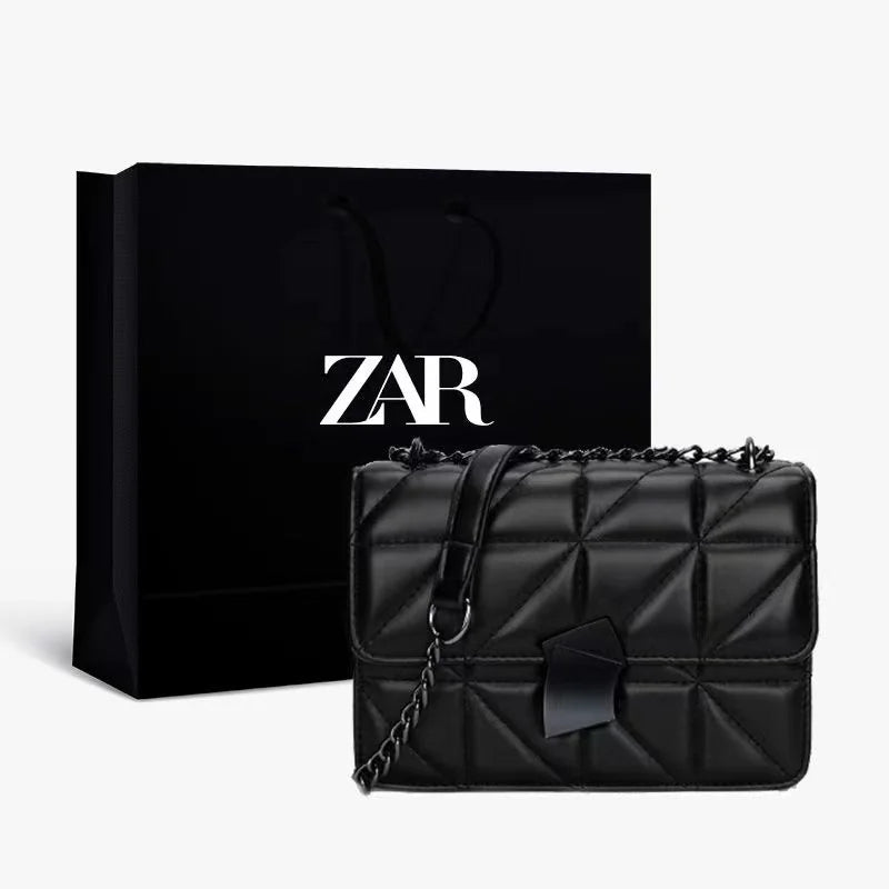 Mini Chain Crossbody Bag PU Solid Purses Hasp Messenger Bag