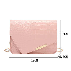 Mini Shoulder Bag Chain Crossbody Bag PU Solid Purses Messenger