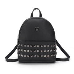 Mini Women's Backpacks PU Leather Rivet Female Handbag Small Backpack