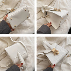 Stone Pattern Women's Shoulder Bag High Leather Ladies Messenger Bags