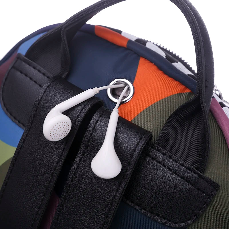 Multicolor Backpack Women Oxford Cloth Shoulder Bag School Bags