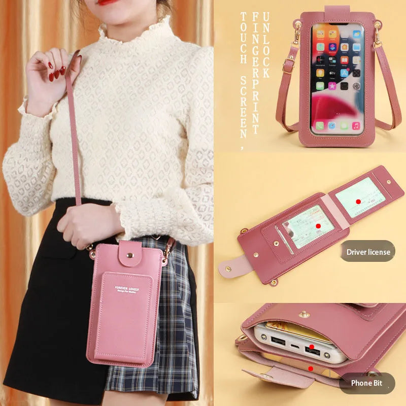 Multifunction Touch Screen Mini Shoulder Bag Woman Daily Clutch