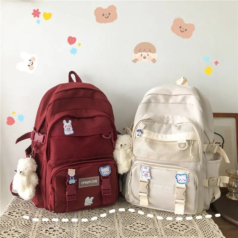 Nylon Women Backpacks Waterproof Rucksack for Teen Girls School Bag