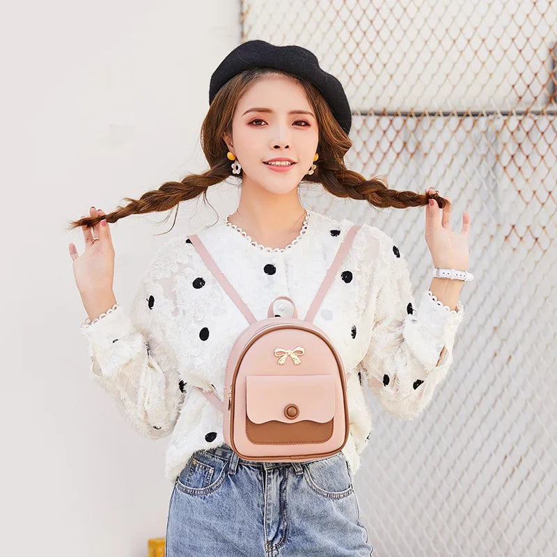 Girls' Small Backpack Mini Backless Bag Multi-Functional