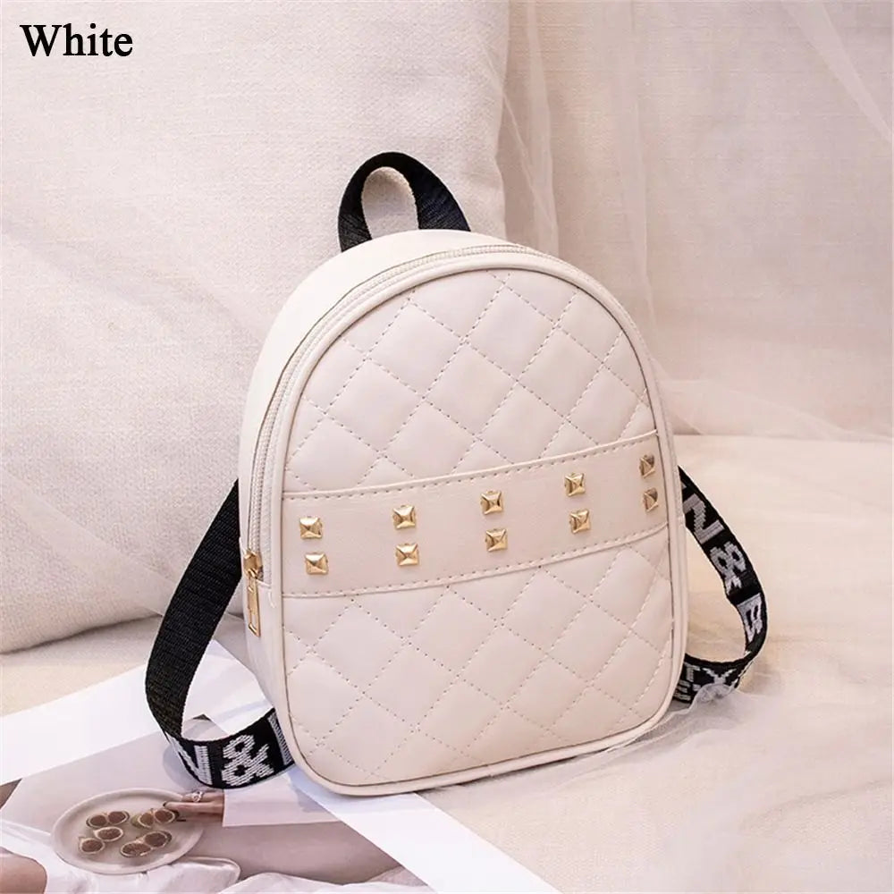 Rivet PU Leather Mini Backpacks For Women Multi-Function Shoulder Bags