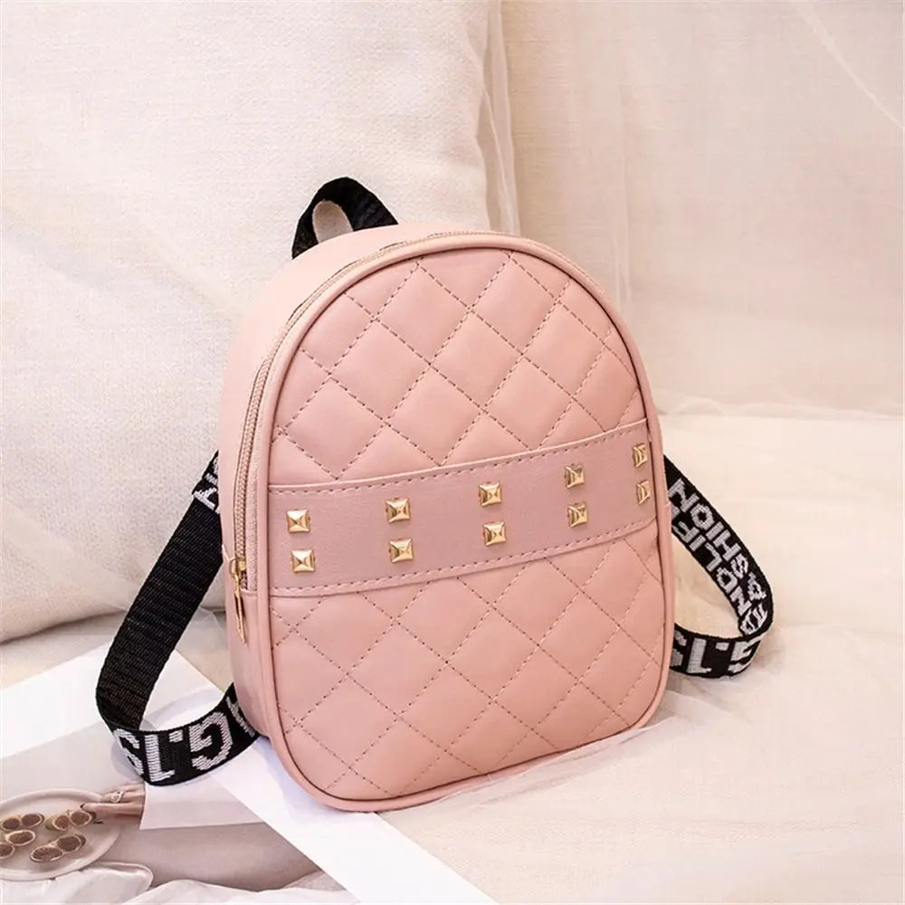 Rivet PU Leather Mini Backpacks For Women Multi-Function Shoulder Bags