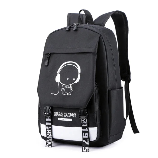 Anime Luminous Schoolbag Laptop Backpack for Boys