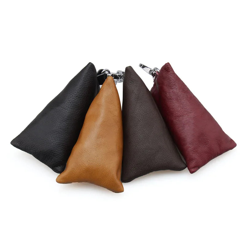High Key Holder Purse Solid Pattern Key Pouch Leather Bag