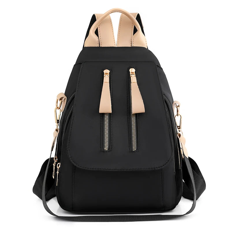Nylon Backpack Shoulder Bag Large Capacity Solid Women's Backpack