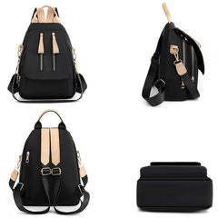 Nylon Backpack Shoulder Bag Large Capacity Solid Women's Backpack