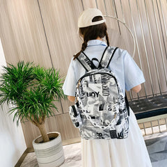 Nylon Backpack Students Zipper School Bagpacks with Small Pouch
