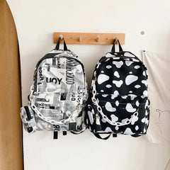 Nylon Backpack Students Zipper School Bagpacks with Small Pouch