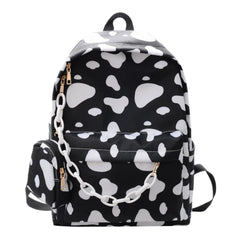 Nylon Backpack Students Zipper School Bagpacks with Small Pouch