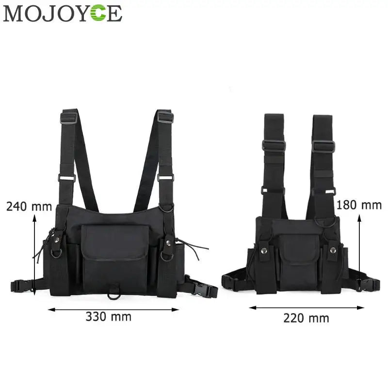 Nylon Chest Rig Bag Vest Hip Hop Streetwear Tactical Harness Kanye West Chest