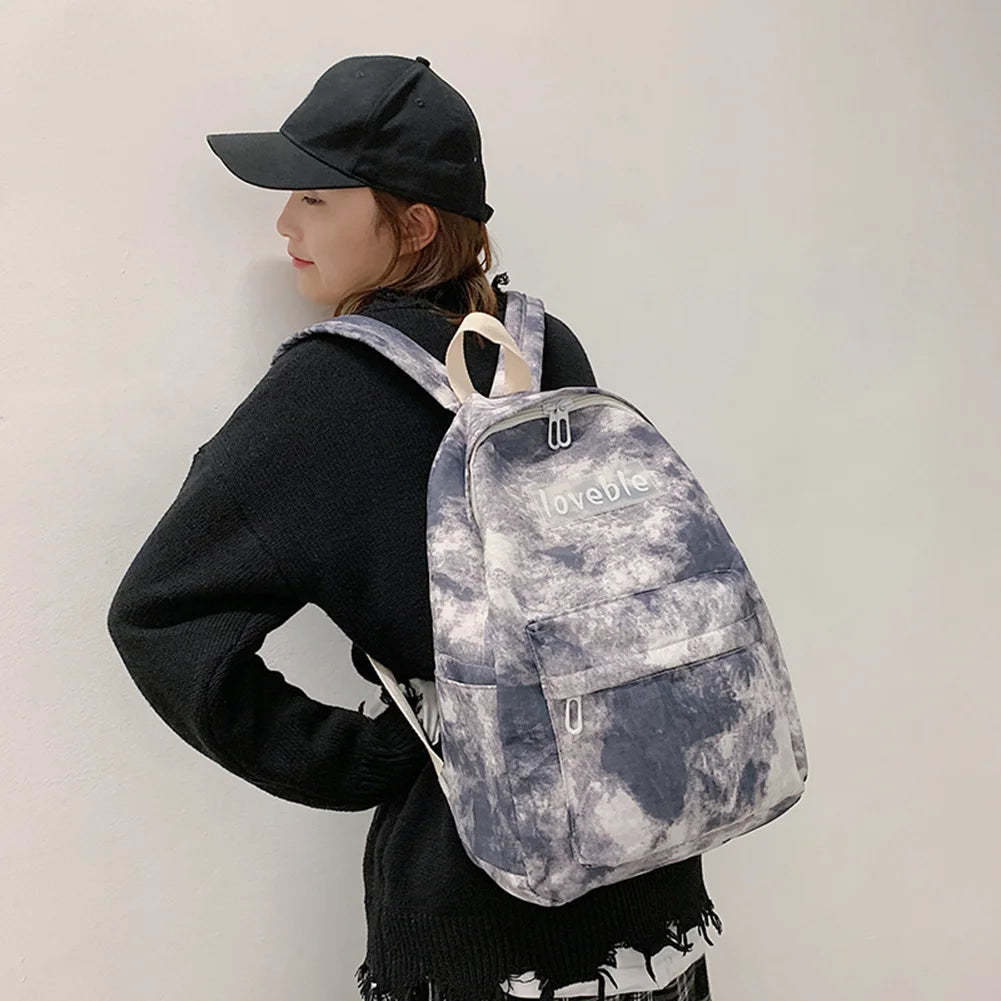 Nylon Printing Women Backpack Rucksack Teenager Girls Casual Large Capacity