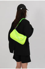Nylon Chain Crossbody Shoulder Bag Women Casual Candy Messenger Bag