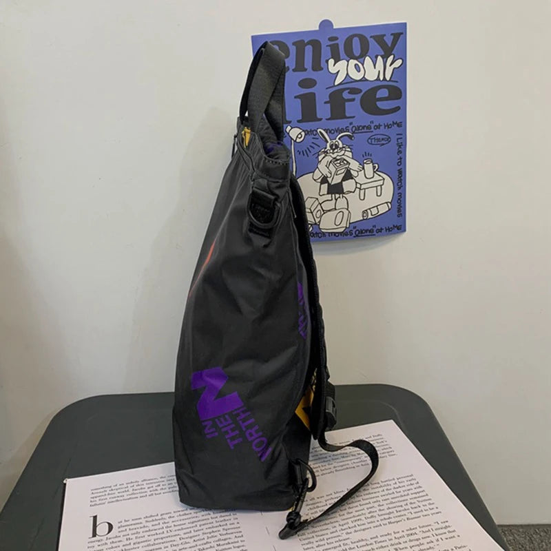 Nylon Women Backpack Female Bookbag Teenage Girls Printed Letter Mochila