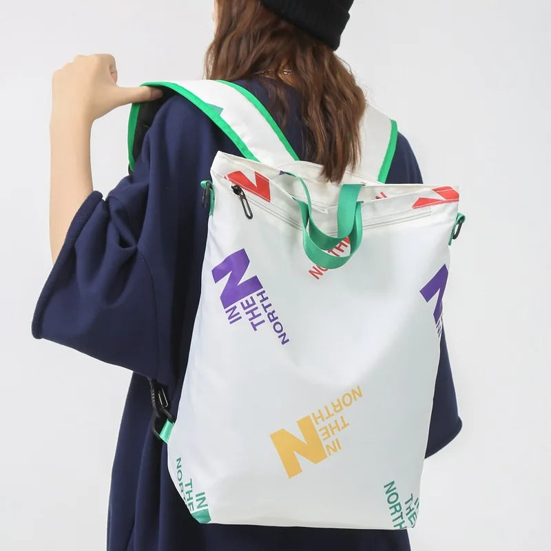 Nylon Women Backpack Female Bookbag Teenage Girls Printed Letter Mochila