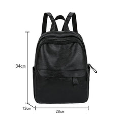 Vintage PU Backpack Waterproof Leather Rucksack Bag for Women