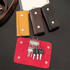 PU Leather Car Key Wallet Solid Key Holder Housekeeper Keys Organizer Key Case