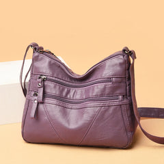 PU Leather Shoulder Bags Women Solid Handbags Totes Portable Large Capacity