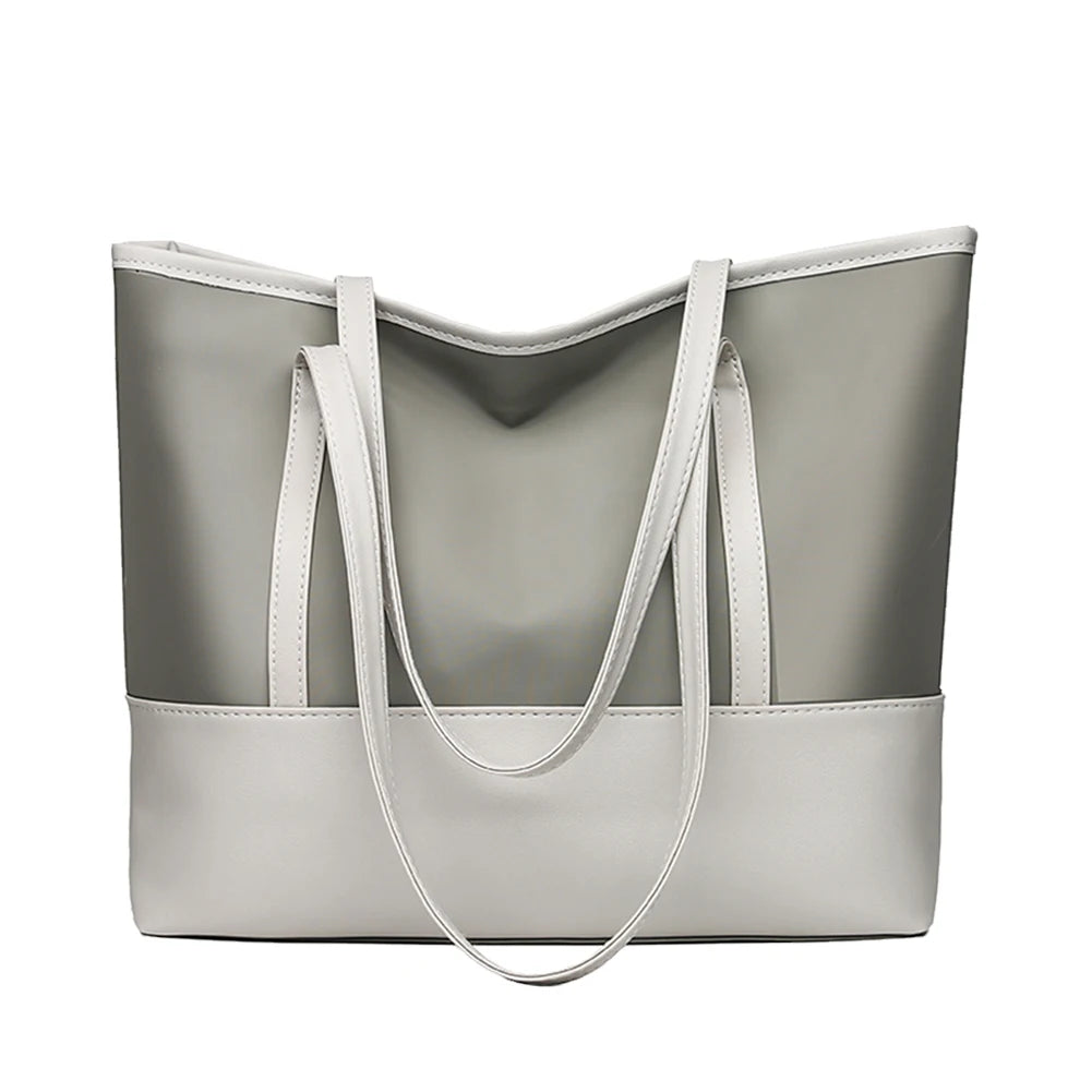 PU Leather Splicing Commuter Totes Oxford Women Shoulder Handbags
