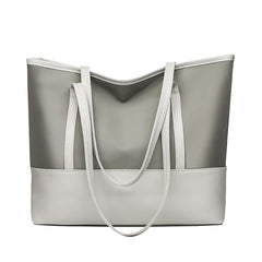PU Leather Splicing Commuter Totes Oxford Women Shoulder Handbags