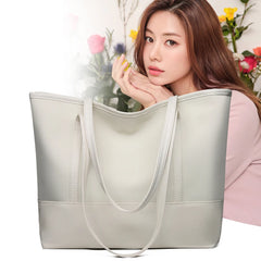 PU Leather Splicing Commuter Totes Oxford Women Shoulder Handbags