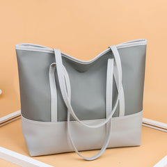 PU Leather Splicing Commuter Totes Oxford Women Shoulder Handbags