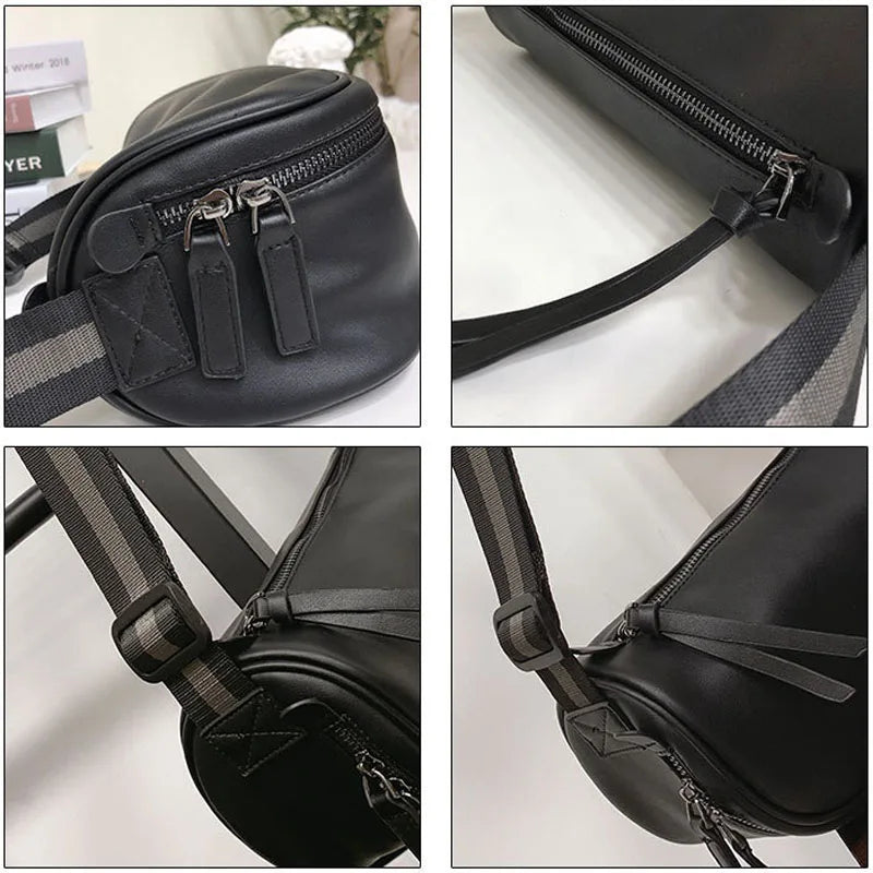 PU Leather Waist Packs Female Soft Leather Messenger Bag Women Crossbody