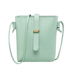 PU Leather Women's Bucket Shoulder Bag Zipper Crossbody Bag