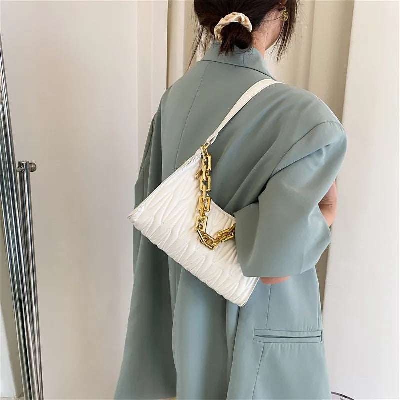 PU Leather Women's Shoulder Underarm Bags Solid Handbags Girls Phone Purses