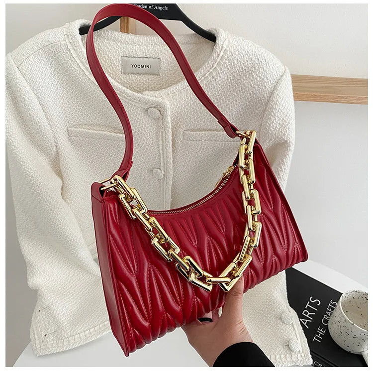 PU Leather Women's Shoulder Underarm Bags Solid Handbags Girls Phone Purses